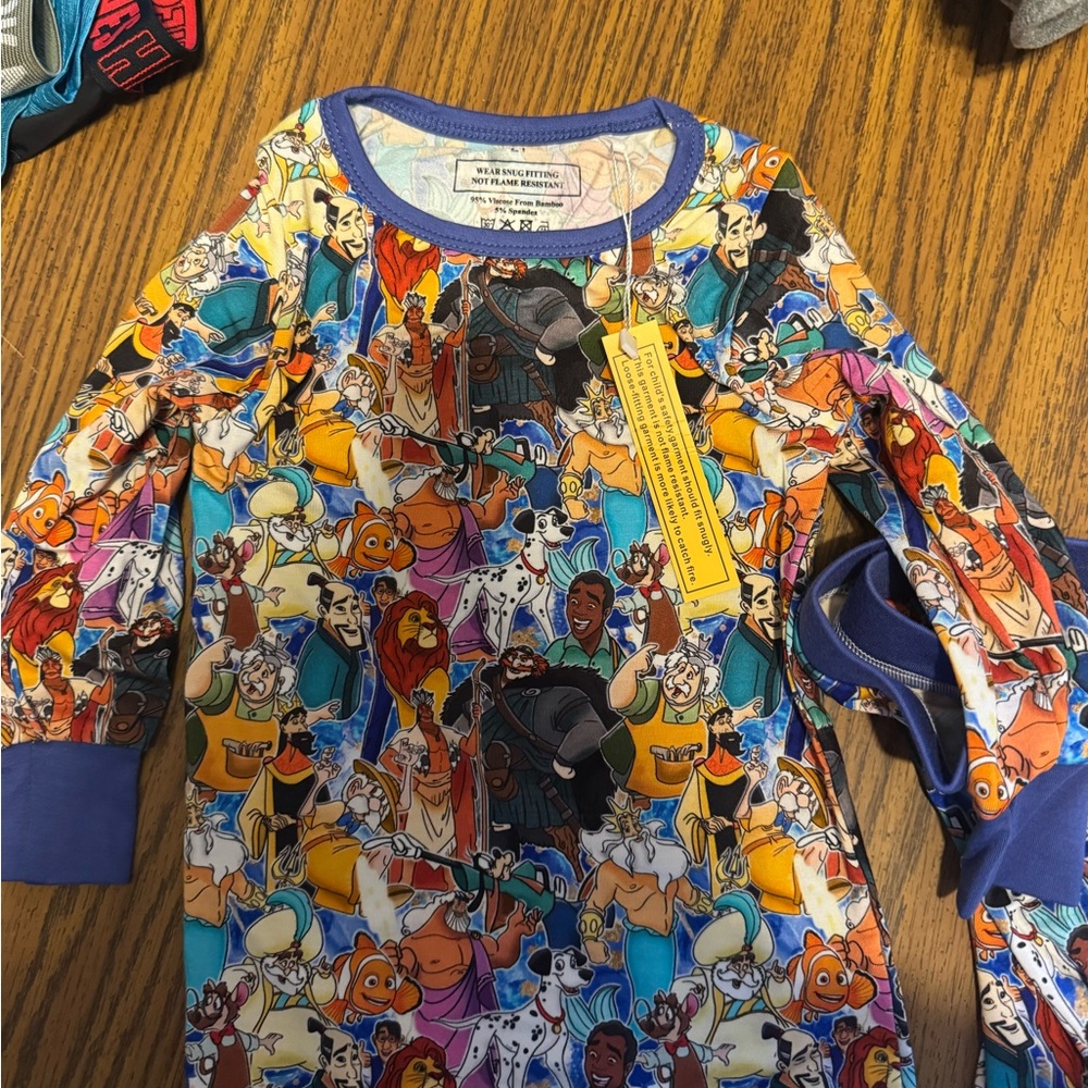 Disney Animated dad Characters Kids Pajamas bamboo - Multicolor